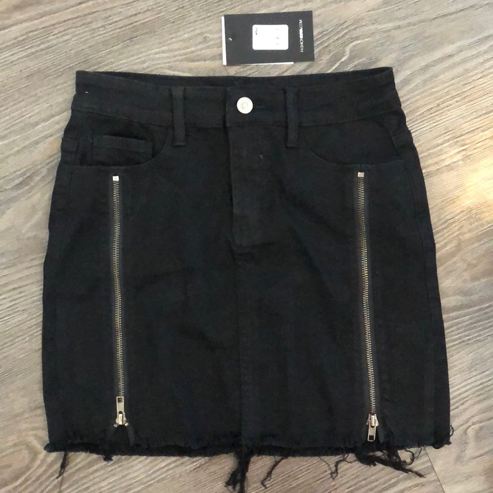 Black jean skirt